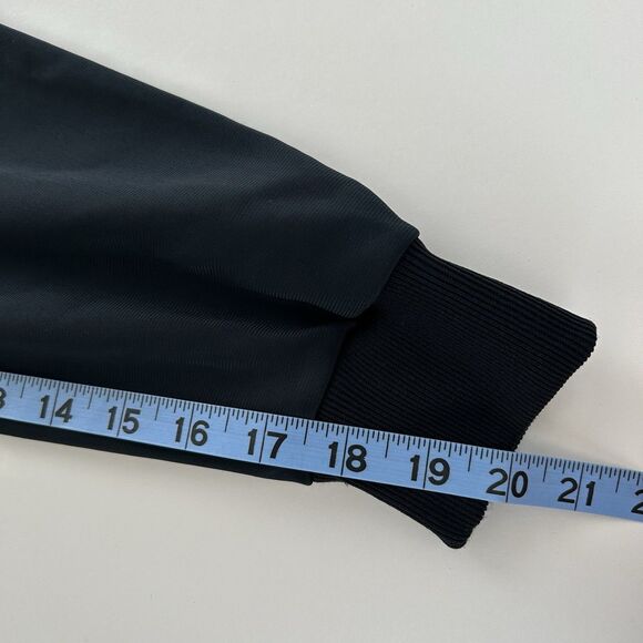 Vtg 80s Adidas Track Jacket Trefoil Mens M Black Stripe Zip Up Made In USA Retro - Picture 12 of 14